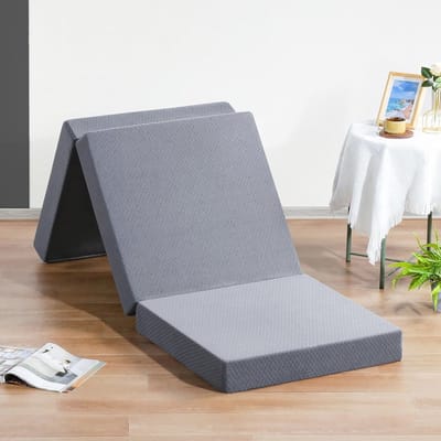 4 Inch Tri-Folding Memory Foam Matras voor Eenpersoonsbed - Perfect voor Logeerpartijtjes en Kamperen