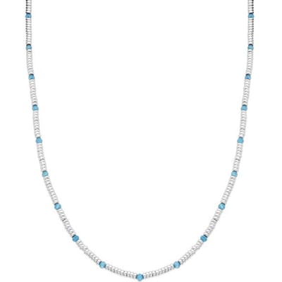 Luxenter 925 sterling zilveren ketting met aquamarijn zirkonia en rhodium afwerking - Deli