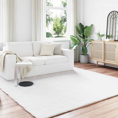 vidaXL Antislip vloerkleed van imitatie konijnenbont OLITE Wit