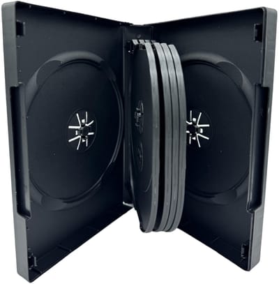 Allecto - 10 Disc CD DVD Blu Ray Disc Case - Organiseer en bescherm je collectie - Zwart - Met plastic hoes voor kunstwerk - Geschikt voor cd's, d