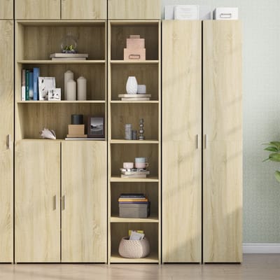 vidaXL - Hoge - kast - 40x41x185 - cm - bewerkt - hout - sonoma - eikenkleurig