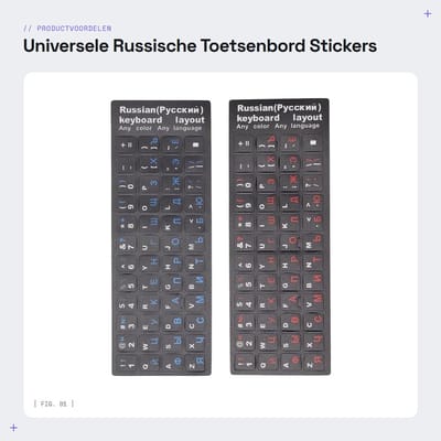 Dailygoods- Toetsenbordstickers Waterproof - Toetsenbordstickers QWERTY - Russische Alfabet Stickers - Antislip - Duurzaam - Eenvoudig aan te brengen - Keyboardlabels