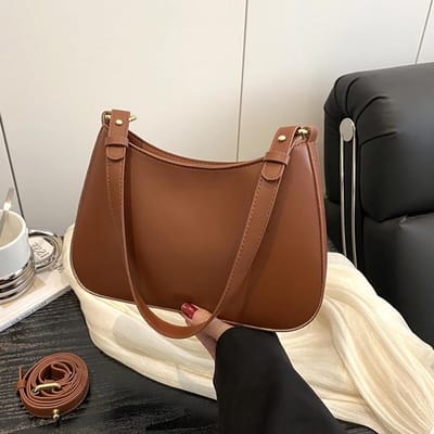 Leren schoudertas voor dames, Y2K clutch met 2 verstelbare banden, crossbody en hobo tas, trendy handtas voor dagelijks gebruik