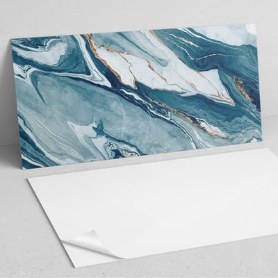 Coloray Wandpanelen Zelfklevend - Abstracte golven in beweging PVC Wandpaneel - 100 cm x 50 cm - Turkoois Wandbekleding Zelfklevend - 1 stuk - Texturen Wandpanelen Zelfklevend - Keuken Wandpanelen - Wandpanelen Badkamer