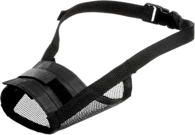 Honden Muilkorf - Comfort Mand - Veiligheid Hond - Ademend Nylon - Maat S - Zwart