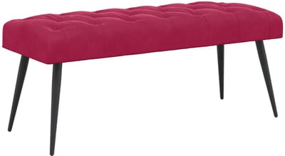 vidaXL - Bank - met - knopen - tufting - Wijnrood - 110 - x - 40 - x - 46 - cm - Fluweel