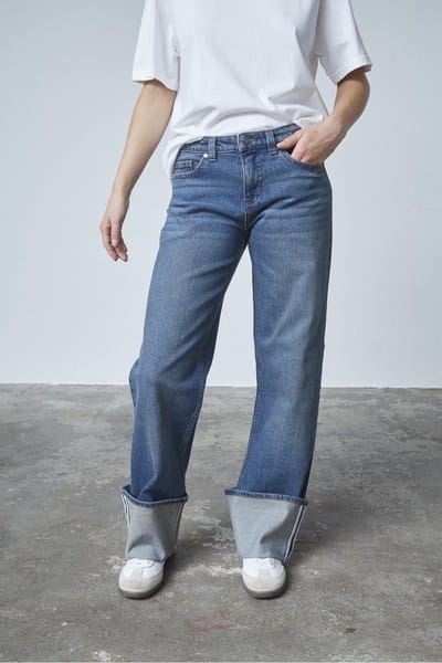 SISTERS POINT Onea-turnup2 - Dames Jeans - Vintage blue - Maat S