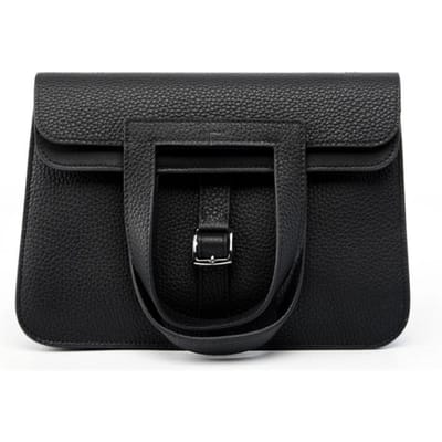 Gelaagde Leren Hazan Tas, Modieuze Aktetas voor Dagelijks Gebruik, Enkelbandige Crossbody Dames Tas, Schoudertas 25*9*25cm zwart
