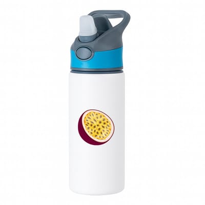 Hacebo® - passievrucht waterfles met rietje blauw - Fruitschaal - Fruit liefhebbers - Zuidvrucht - gezond eten - water fles - 650ML