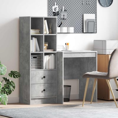 vidaXL - Bureau - Beton - Grijs - 105,5 - x - 50 - x - 127 - cm - 2 - st
