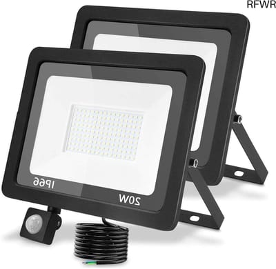 LED-spot met bewegingsmelder voor buiten, 2000 lm, waterdicht, 20 W, koud wit 6000 K