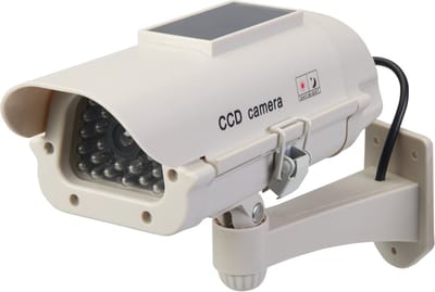 Zonnepaneel Aangedreven Dummy Cctv Beveiligingscamera Met Led (Zonnepaneel Aangedreven)