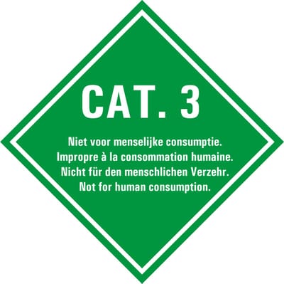 Categorie 3 sticker met tekst 50 x 50 mm - 10 stuks per kaart