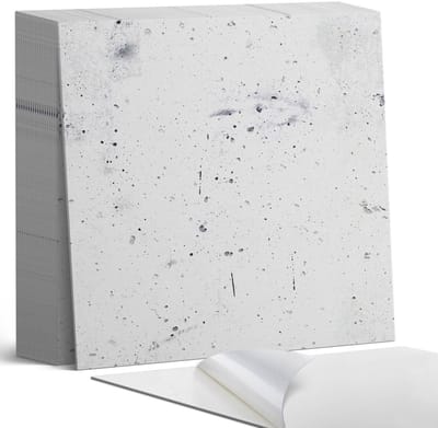 Coloray Plaktegels - Ruwe betontextuur Zelfklevende Tegels - 20 cm x 20 cm - Wit Plaktegels - 20 stuks - Vierkant PVC Tegels - Plaktegels Badkamer - Plaktegels Vloer - Vinyltegels Vloer Zelfklevend - Wandtegel Zelfklevend