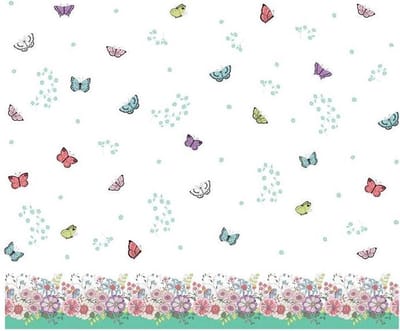 Walplus - Muursticker - Zomer Bloemen Rand met Swarovski Kristallen