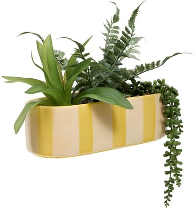 Atmosphera Poolside Bloembak met Kunstplanten - Staand - 31x22x24cm - Geel