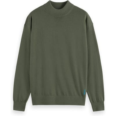 Scotch & Soda Dropped Shoulder Mock Neck Pullover Thyme Taglia: L | Maglioni a maglia Outlet | Uomo