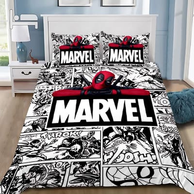 Jongens Dekbedovertrek Kussensloop Wolverine Beddengoed Set Volwassen Jongen Meisje Slaapkamer Decoratie Kinder Cadeau Enkel Dubbel Groot AU Single(140*210cm)3pcs