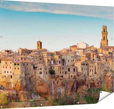 Gards Tuinposter Oude Stad in Toscane, Itali� - 150x120 cm - Tuindoek - Tuindecoratie - Wanddecoratie buiten - Tuinschilderij
