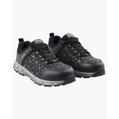 VEVOR Veiligheidsschoenen voor heren, EU-maat 45,5 breed, werkschoenen met gevoerde neus, veiligheidssneakers, lichtgewicht werkschoenen voor industrie en bouw, zwart