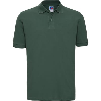 Russell Heren Klassiek Piqué Katoenen Polo Shirt (Fles groen)