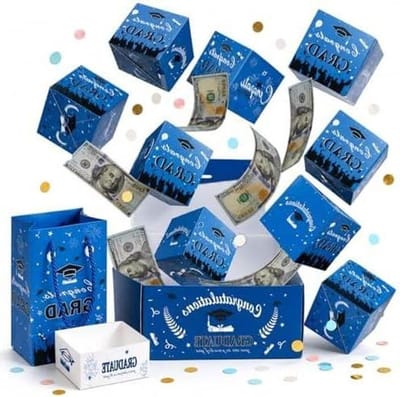 Feestelijke Cadeaudoos - Verrassingsdoos Geld - Cadeau Geven - Dynamisch Pop-Out Effect - 1 Stuk - Blauw