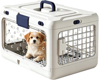 Huisdieren Bench - Draagbare Kennel - Veilig Vervoer - Anti-urine Rooster - 50x32x31cm - Wit