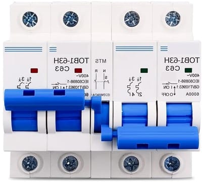 Dubbele Stroomschakelaar - Handmatige Overdracht - Stroombeheer - Dual Power MCB - 25A - Grijs