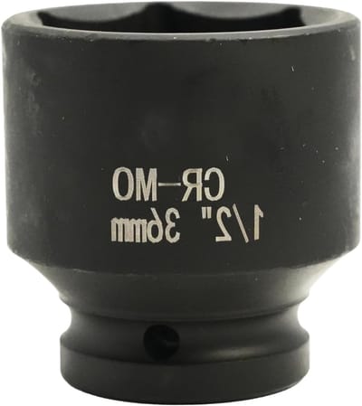Impact cap 1/2 inch 36 mm van chroom-molybdeen staal, geschikt voor zware klussen en duurzaam gebruik