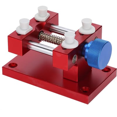 Support de Boîtier de Montre Métallique Réglable Outil de Base pour Retirer le Bracelet de Montre Outil de Réparation de Mouvement rouge