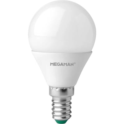 MEGAMAN LED lamp E14 druppel 4,9W, opaal, warmwit