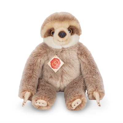 Hermann Teddy Knuffeldier Luiaard - zachte pluche stof - premium knuffels - grijs/bruin - 22 cm - Bosdieren