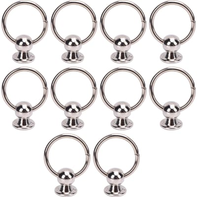 10 Sets Klinknagels en Schroeven 12mm Kop Zinklegering Klinknagels met Trekringen 6mm Kruiskop IJzeren Schroeven voor Leerprojecten white