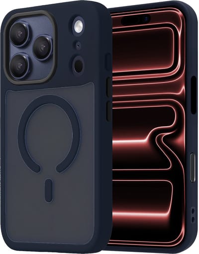 Hoesje - Geschikt voor Apple iPhone 17 Pro - Magsafe Compatible - Sterk & Shockproof - Back Cover - Shock Proof Case - Telefoon Hoes Shockproof - Donkerblauw