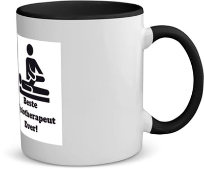 Akyol - beste fysiotherapeut koffiemok - theemok - zwart - Beste fysiotherapeut - therapeut - cadeau - 350 ML inhoud