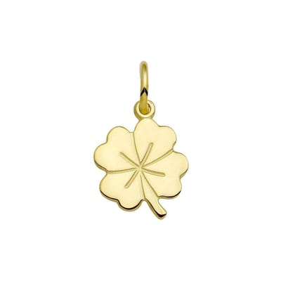 Lucardi Dames 14 Karaat geelgouden hanger klaver - Hanger - 14 Karaat Goud - Geelgoud