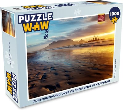 Puzzel Zonsondergang over de Tafelberg in Kaapstad - Legpuzzel - Puzzel 1000 stukjes volwassenen