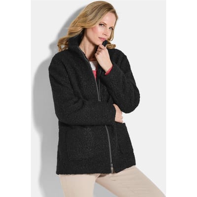 Teddyjas met opstaande kraag - zwart - Gr. 38 van Goldner Fashion