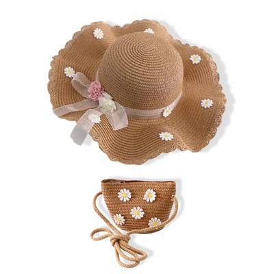 Dailygoods- Zonnehoed Opvouwbaar - Strandhoed - Brede Rand - Bloemenprint - Voor Dames/Meisjes - Hoofdomtrek 48-53 cm