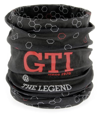 BRISA VW Collection - Volkswagen unisex buis-sjaal-bandana-hals-stormkap-multifunctionele-mond-neusbescherming in GTI-design (zeshoek/zwart)