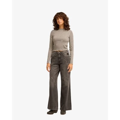 Billabong Way Out Checks T-shirt Met Lange Mouwen Bruin M Vrouw
