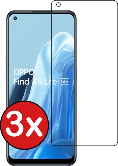 Screenprotector - 3 Stuks - Geschikt voor OPPO Find X5 Lite - Extra Sterk - Beschermglas - Gehard Glas - Tempered Glass - Screen Protector