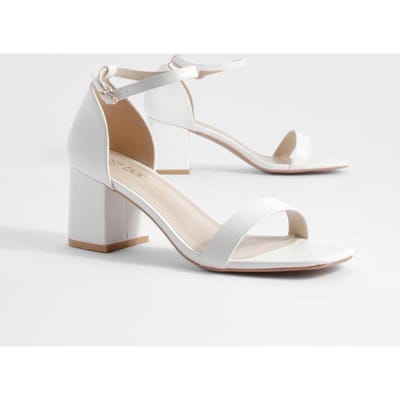boohoo Dames Lage Block Nagenoeg Onzichtbare Hakken | Wit | Maat: 36