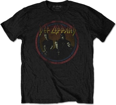 Def Leppard - Vintage Circle Heren T-shirt - S - Zwart