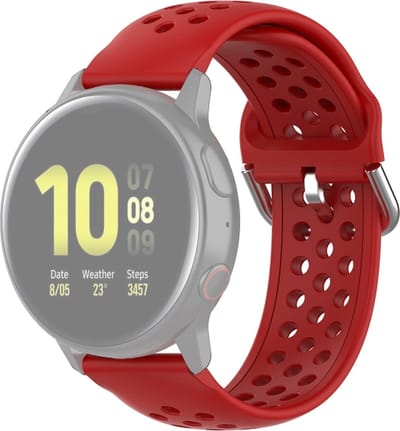 Siliconen bandje - geschikt voor Garmin Venu (2 Plus) / Venu SQ (2) / Vivomove (Style - Sport) / Vivoactive 3 / 5 / 6 / Forerunner 55 / 165 / 245 / 645 / 570 - 42mm - rood