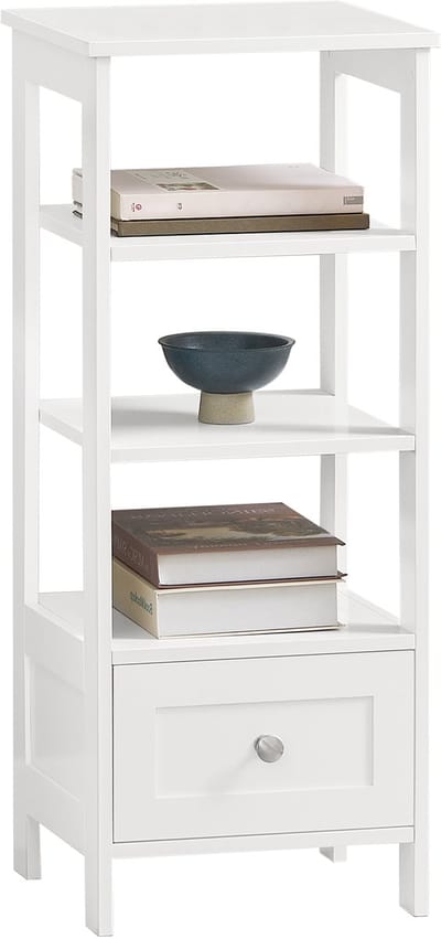 SoBuy Hoog bijzetkastje - Kantoor opbergmeubel - Max. 45KG - 30 x 28 x 74 cm - Wit
