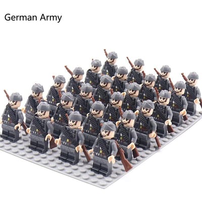 Seconde Guerre mondiale soldat militaire set de briques miniatures armée poupée humanoïde figurine d'action Corps des Marines jouet brique cadeau pièces de soldat