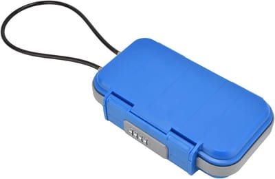 Draagbare Lockbox - Combinatieslot Kast - Veilig Opbergen - 4-cijferig Wachtwoord - 24 x 14 x 5.8 cm - Blauw