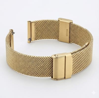 Goudkleurig horloge bandje Geschikt voor serie samsung galaxy watch 7 / 6 / 5 / 5 pro / 4 / FE / ACTIVE / ACTIVE 2 dames heren metaal mesh horloge band Milanese stijl geschikt voor 20 mm horloges – verstelbare metalen sluiting