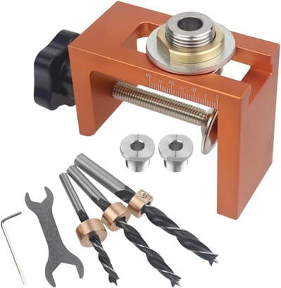 Zakgat Gereedschap Set - Houtverbinding Jig - Meubel Montage - Gouden Schroef Verstelling - Diverse Boren - Oranje